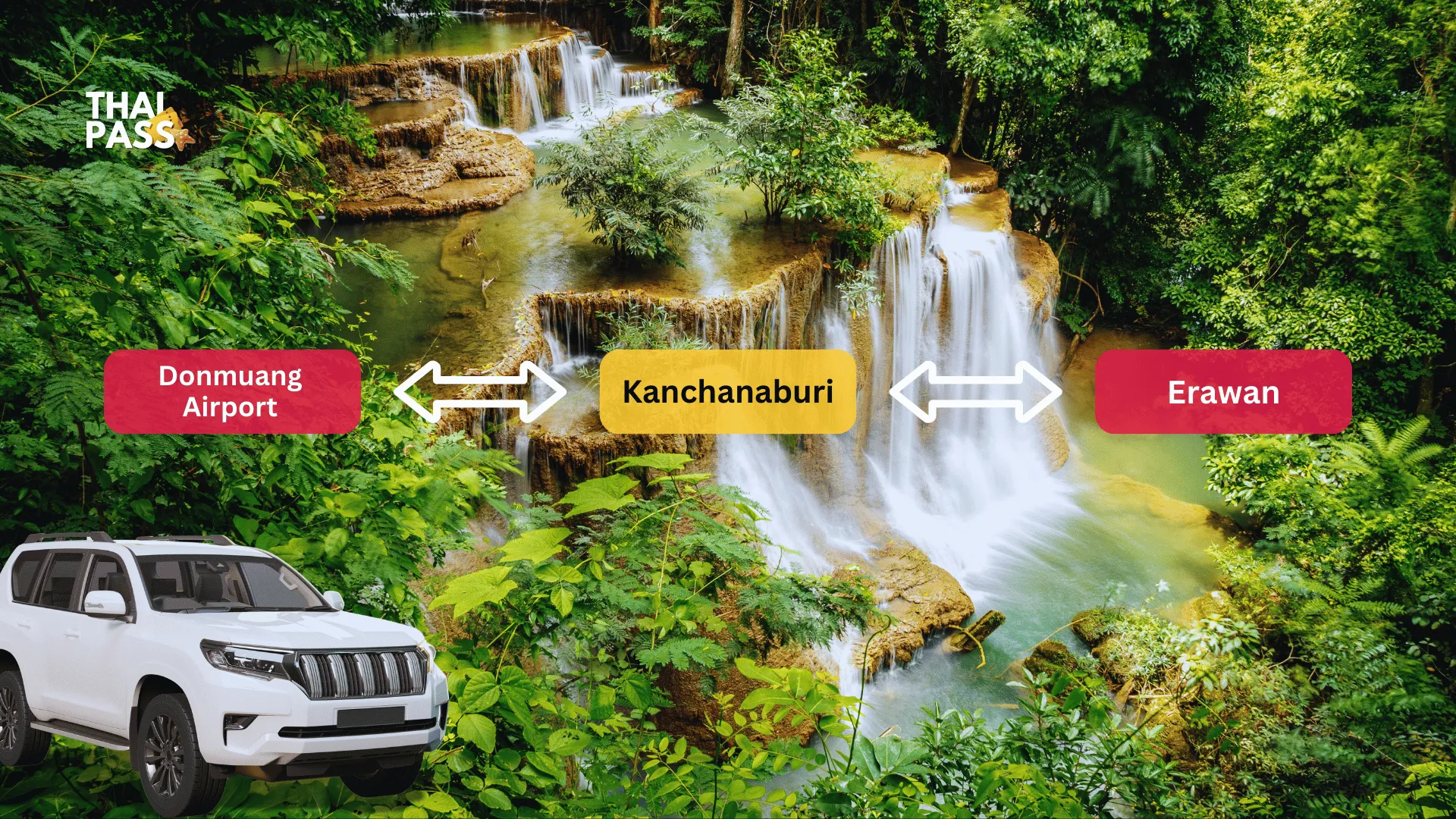 Private Transfer from Donmuang Ariport to Kanchanaburi / Erawan with Airport representative