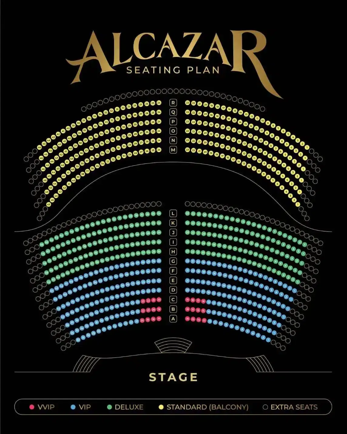 Alcazar Cabaret Show Seating Plan