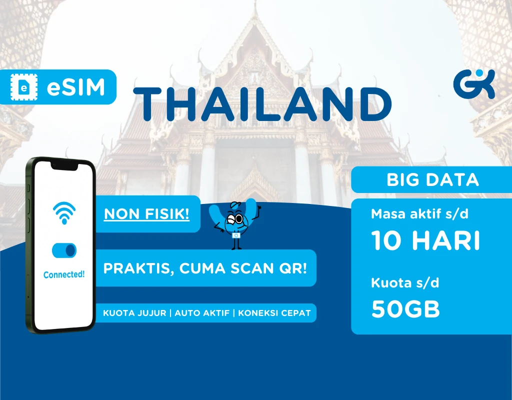 eSIM Thailand Bangkok Big Data | Travel SIM Thailand Kuota Besar_thumbnail_thethaipass.com